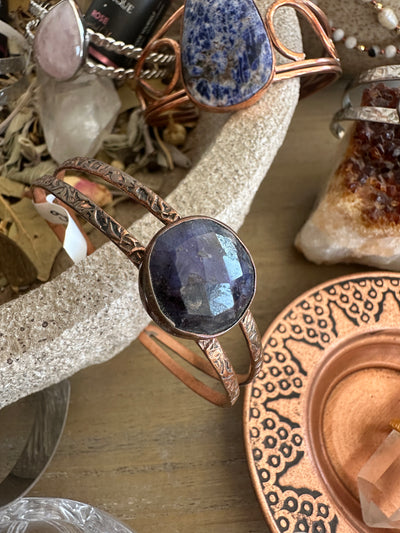 El Yapımı Lapis Lazuli Bakır Bileklik